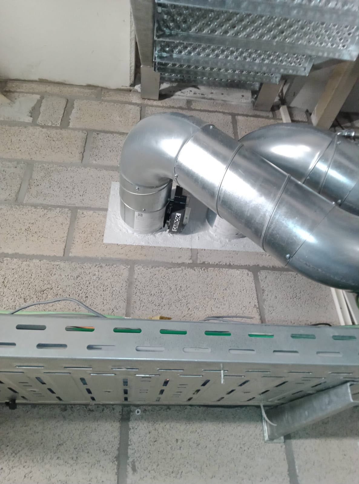 Service penetrations firestopped in a plant room